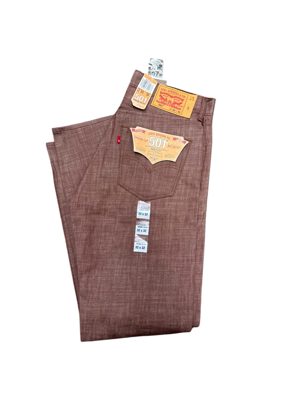 Levi’s Men’s 501 Shrink To Fit Original Fit Brown 005012512