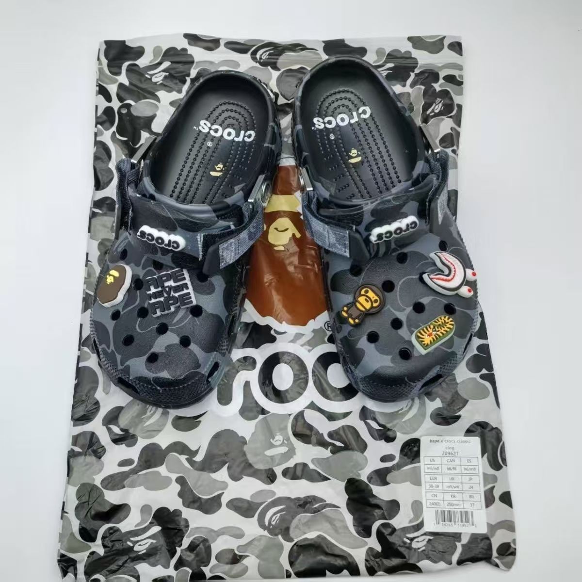Crocs BAPE Black Camo Classic Clog Men’s US Size Hype Streetwear Limited Edition