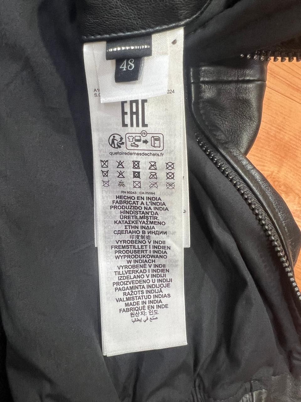 Diesel Men Hooded Leather Jacket Size M