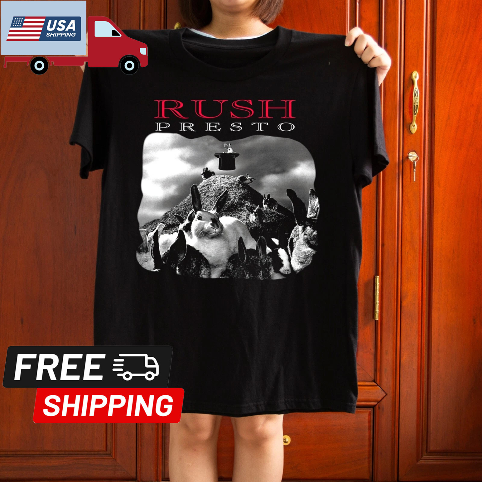 Rush Presto 1990 Rock Band Unisex Black T-shirt Size S-5XL