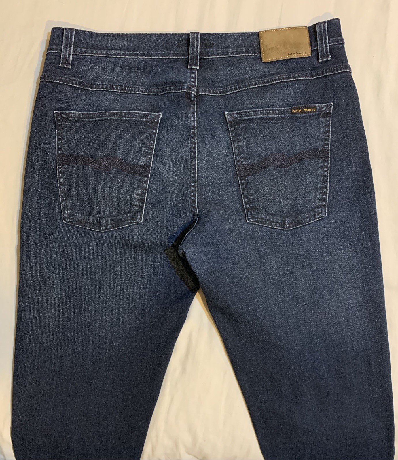Nudie Jeans Co, Lean Dean, Deep Sparkle, 98% Cotton 2% Elastane, Size 34 x 34.