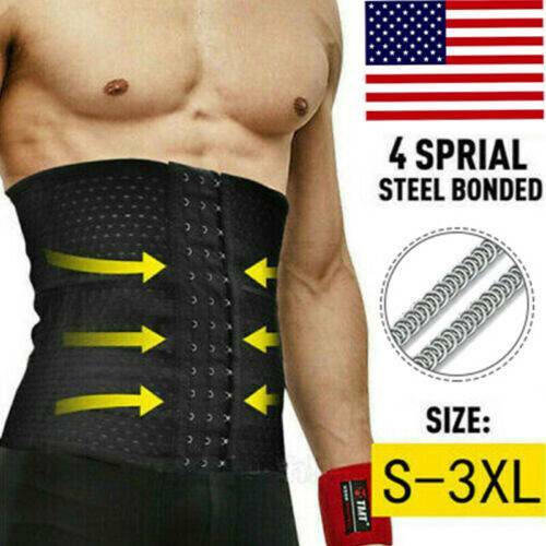 MEN’S WAIST TRAINER BODY SHAPER TUMMY CONTROL BELT FAT BURNER SLIMMING CINCHER