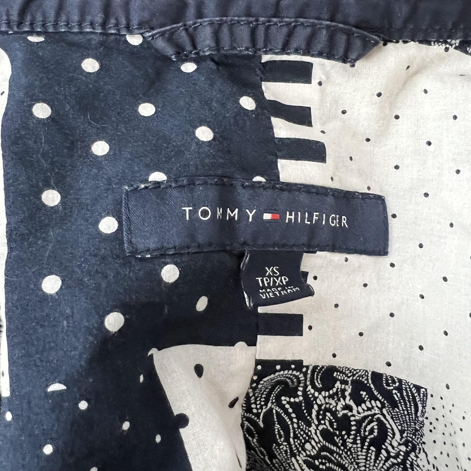 Tommy Hilfiger Jacket Womens XS Blue Cotton Twill Military Utility Zip Lined