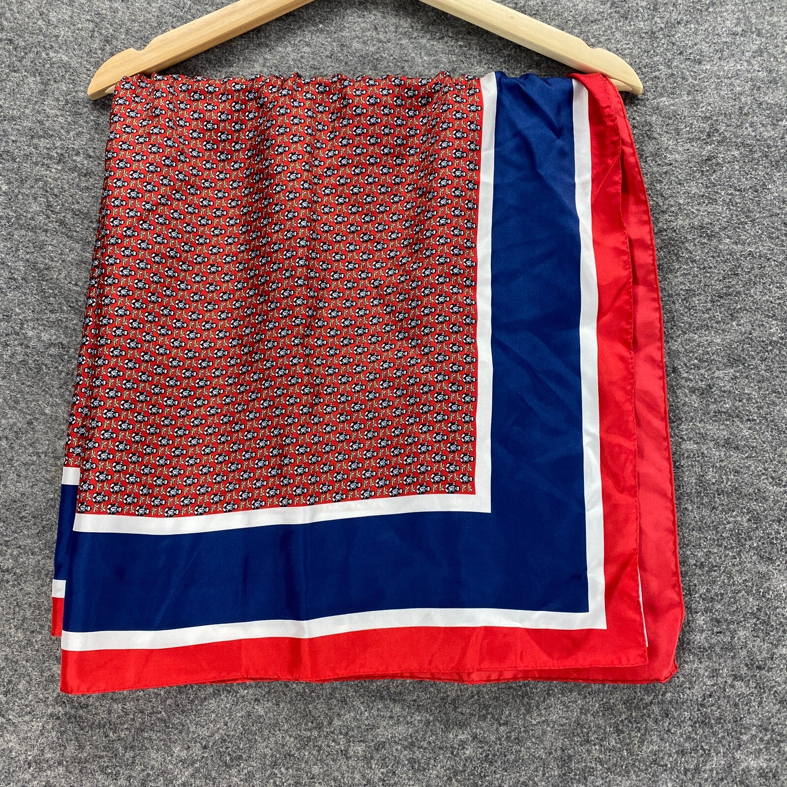 Vineyard Vines Scarf Women Red Monkey Print Rectangle Silk Multifunctional