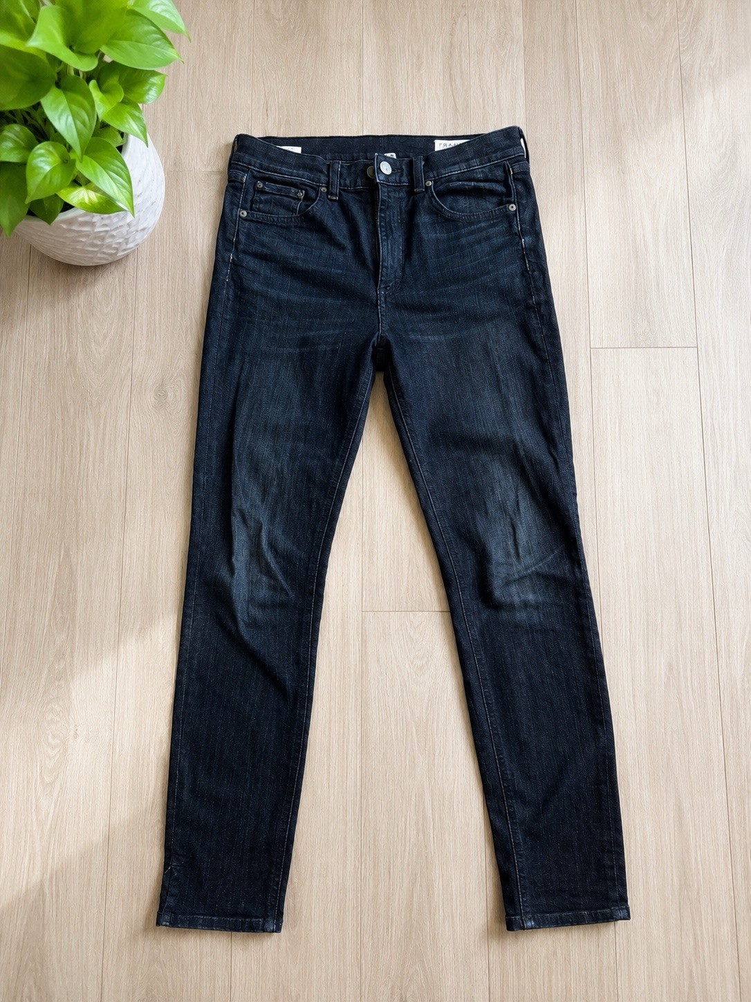 rag & bone/JEAN Women’s High Rise Ankle Skinny Black Dark Wash Stretch Jeans