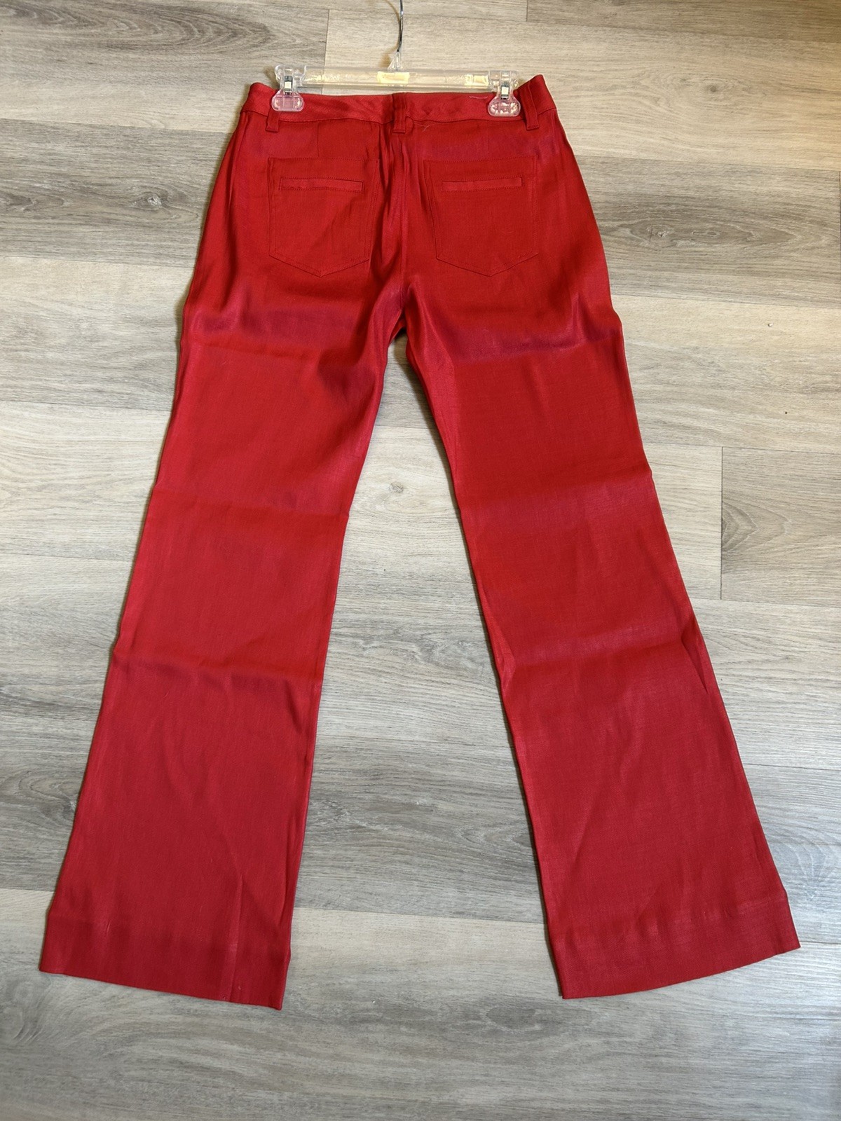 Cabi 5503R Trouser Pants Red Linen Blend Wide Leg Womens Size 4 Flare