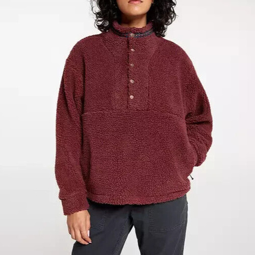 ALPINE DESIGN ‘ 1/4 SNAP SHERPA PULLOVER ‘ SIZE XL ‘ DARK AUBURN ‘ WOMENS