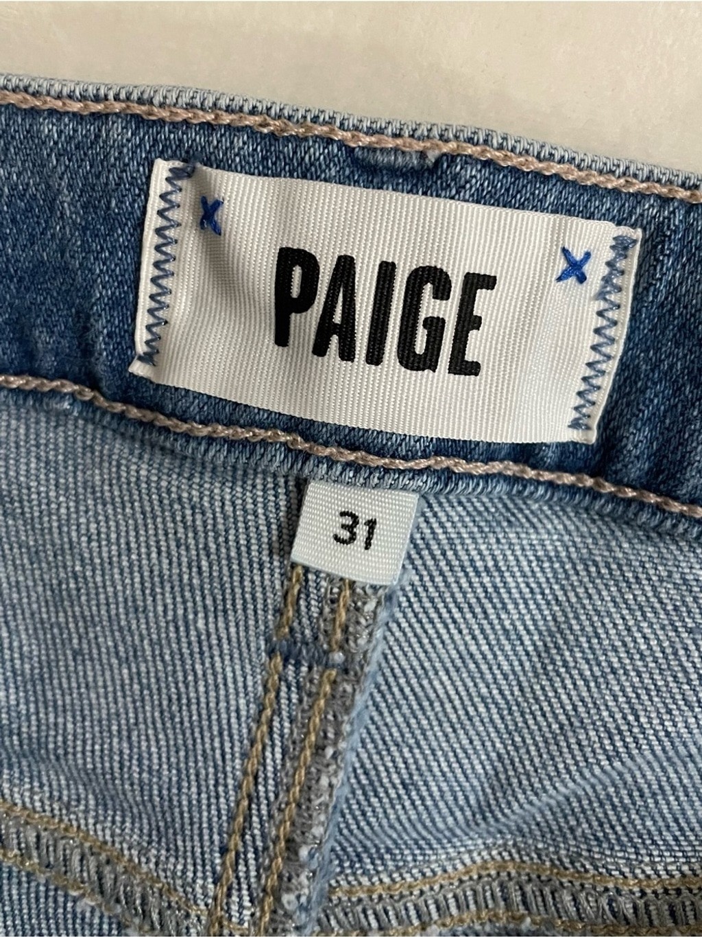 PAIGE NWT Claudine High Rise Ankle Flare Blue Jeans Size 31