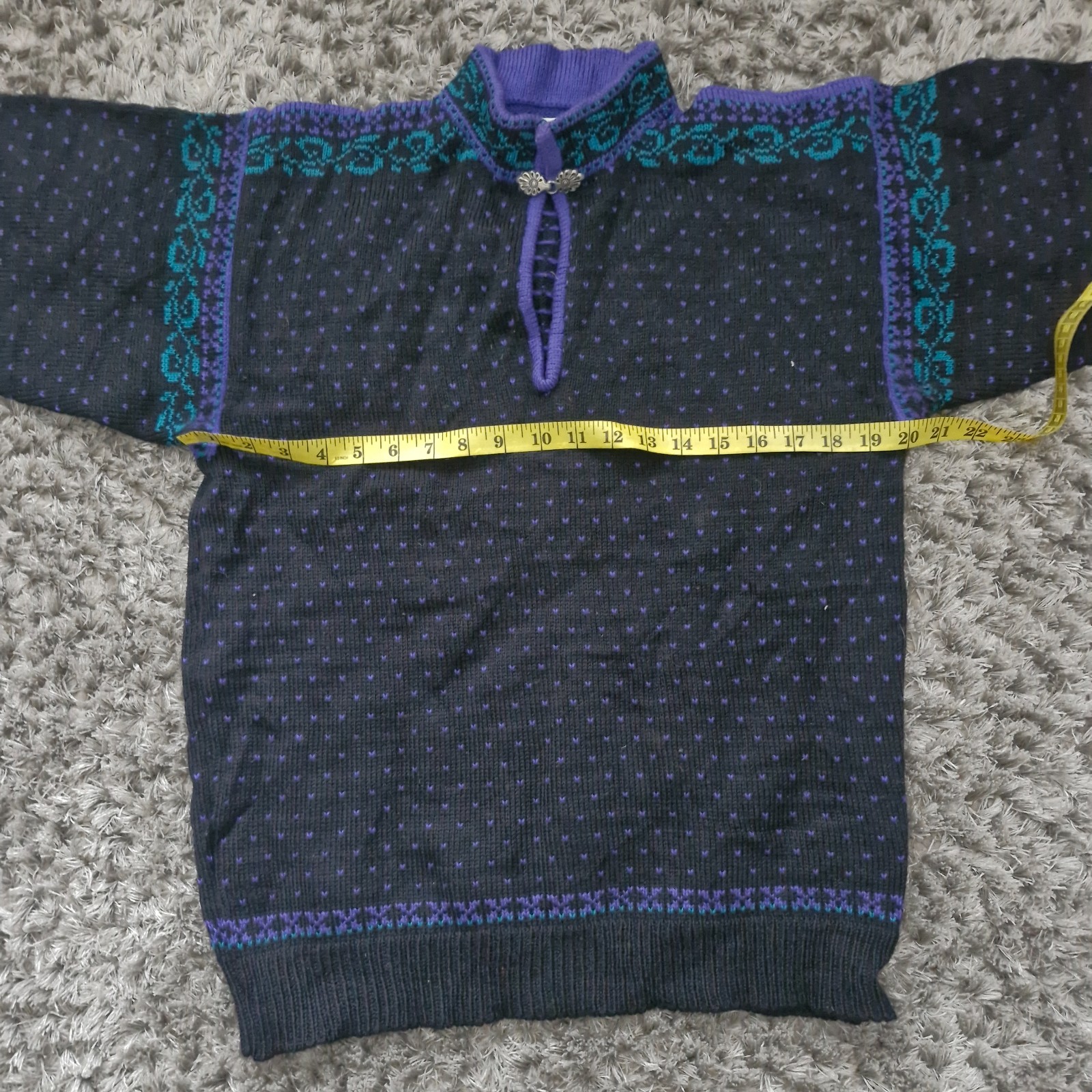 Stowe Woolens Jumper Sweater Women Large Handcrafted 100% Wool Vintage Pullover