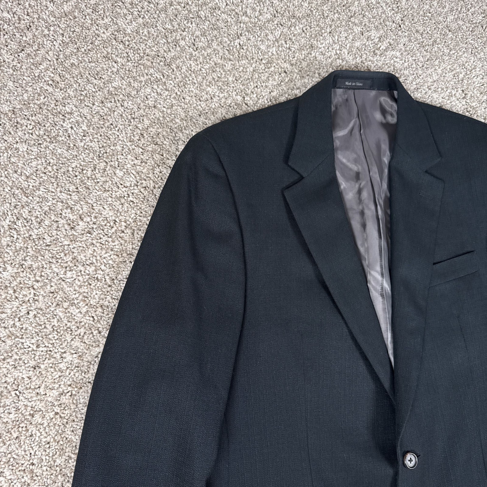 Ralph Lauren Sport Coat Mens 42R Black 2 Button Single Vented Textured Classic