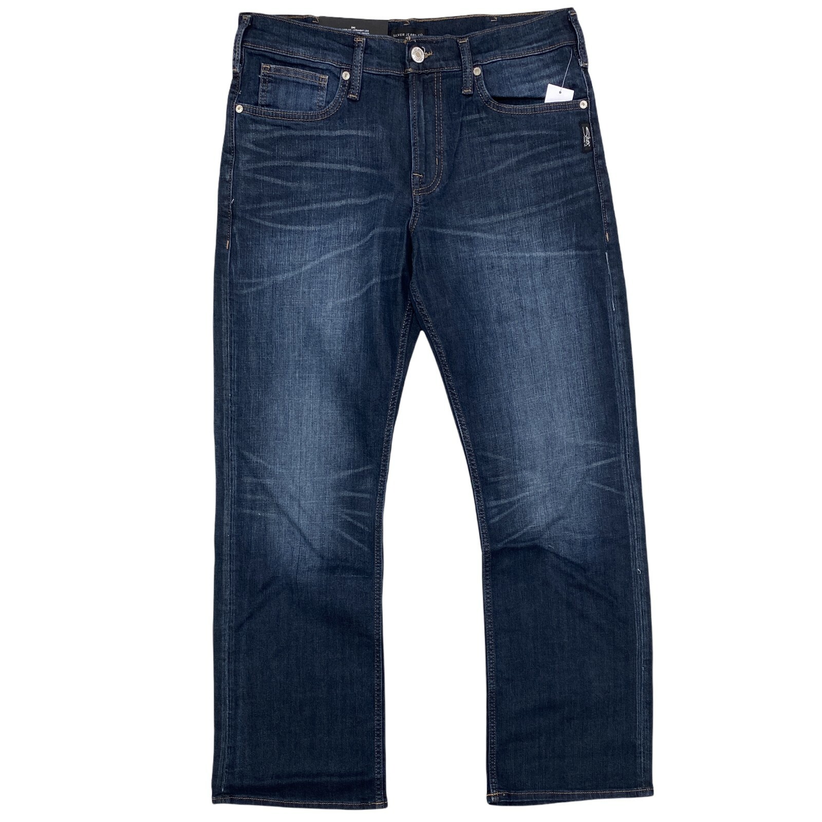 Silver Jeans Co. Zac Relaxed Fit Straight Leg Jeans Stretch Fit Indigo Wash