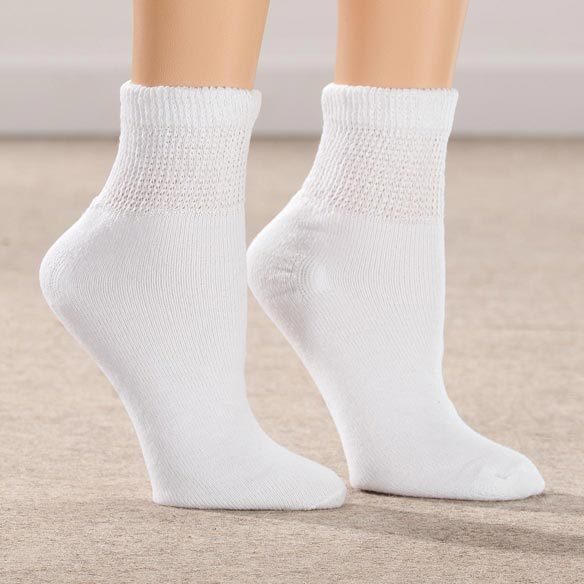 3,6,12 Pairs Diabetic Ankle Quarter Circulatory Socks Health Cotton Mens Color