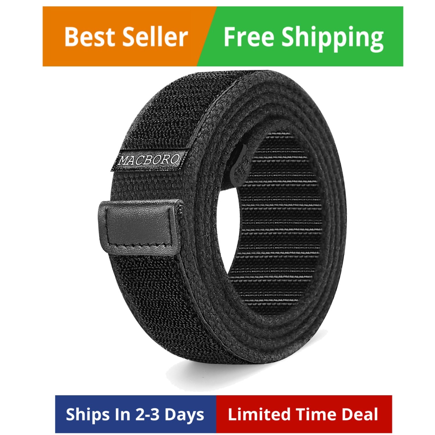Nickel Free Non-Metal TSA Approved Hypoallergenic Nylon Belt 1.38″