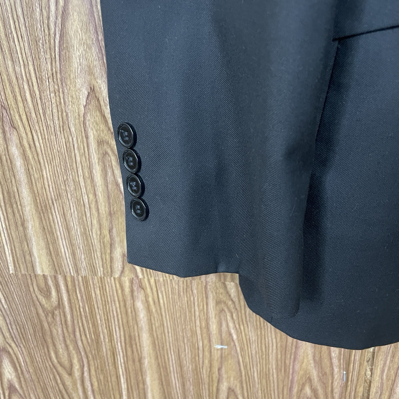 Lineage Sport Coat Mens 42R Slim Black Solid Polyester Double Vented Two Buttons