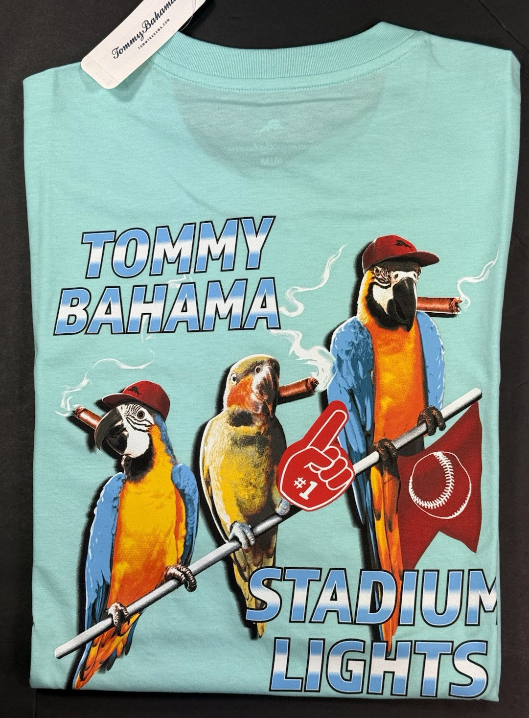 Tommy Bahama Men’s Graphic T / Blue Swell-Pocket / STADIUM LIGHTS