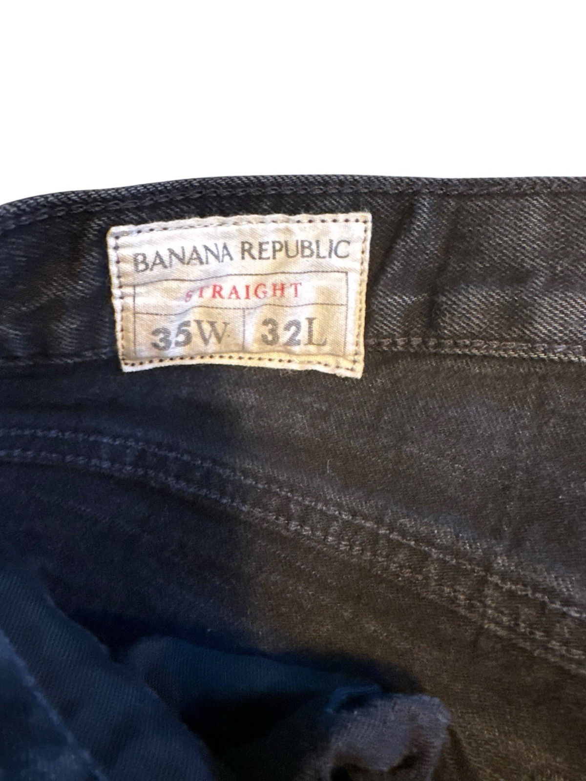 Banana Republic Men’s Straight Fit Black Dark Wash Stretch Denim Jeans