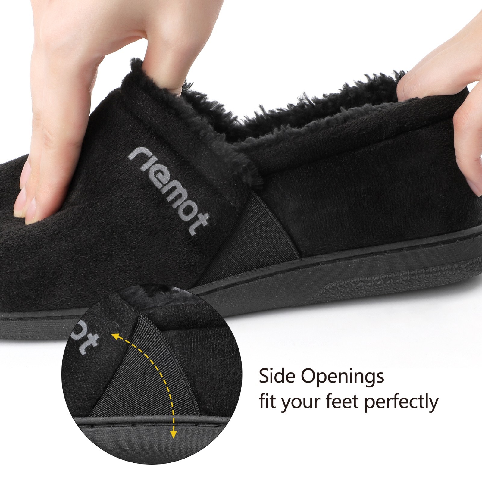 riemot Mens Moccasin Slippers Winter Soft Memory Foam House Shoes Warm Slipon