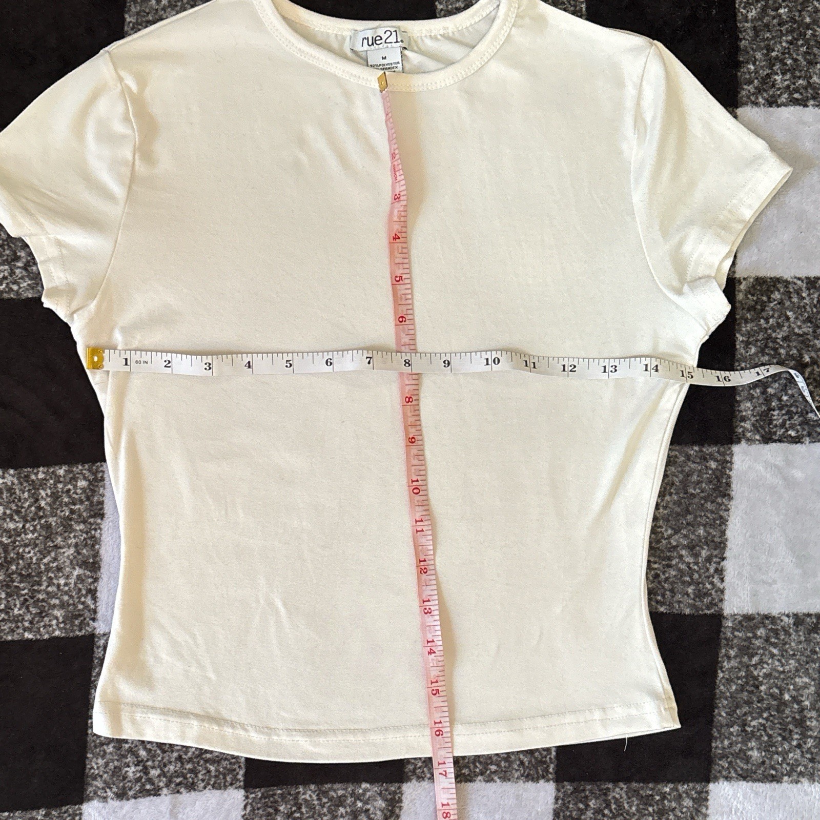 rue21 Women’s White Solid Knit Crew Neck Short Sleeve Basic T-Shirt M