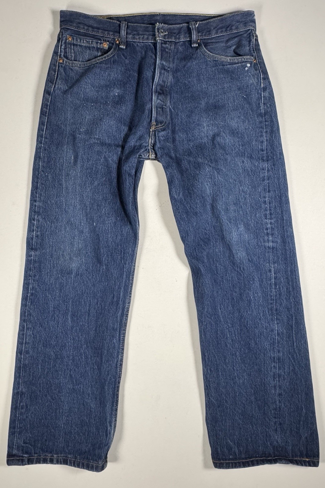 Levi’s 501 Jeans Mens 34×28 Blue Straight Leg Button Fly Distressed