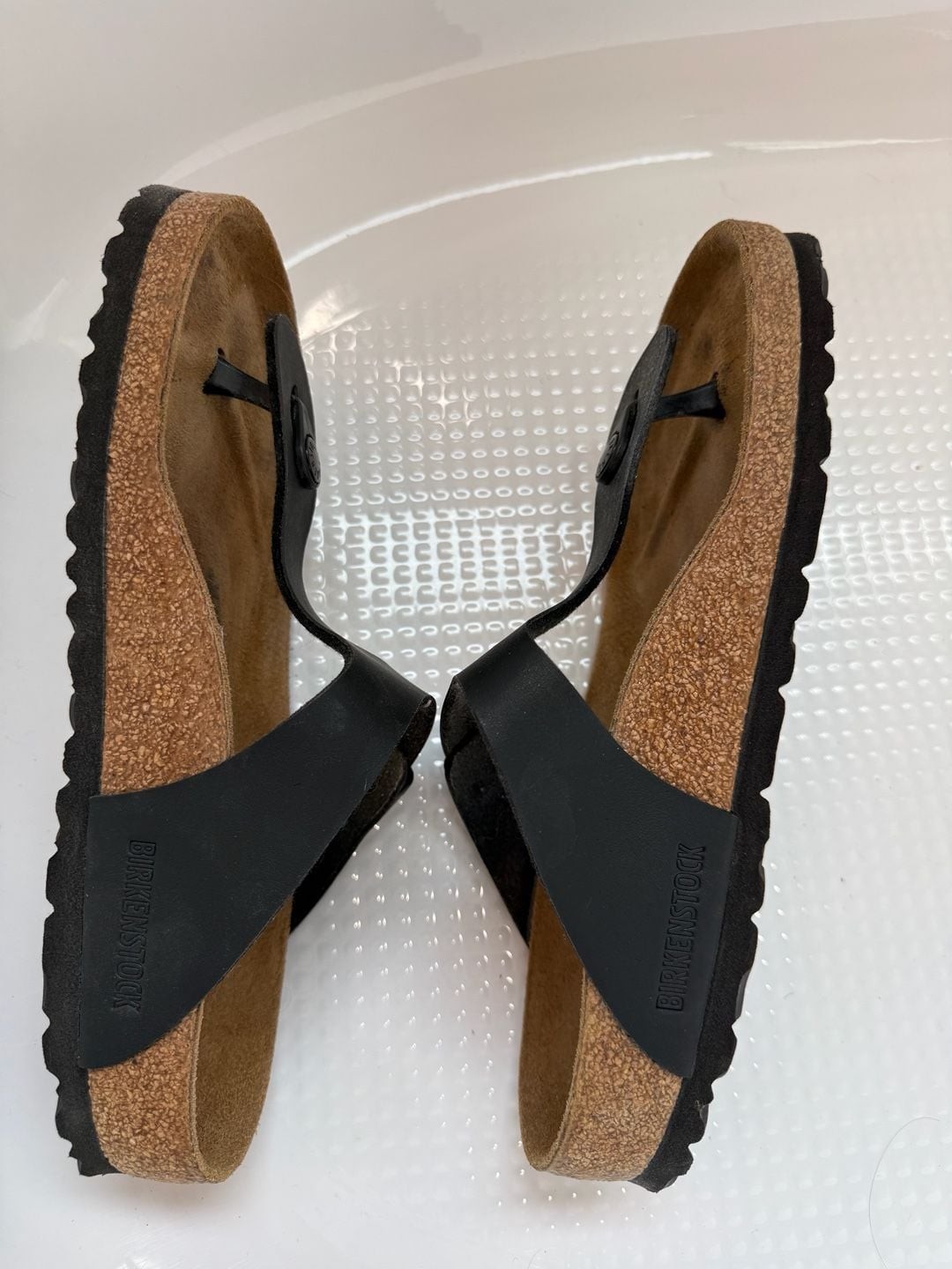 Birkenstock Gizeh 39 Black Thong Sandal Cork Bed Women’s U.S. 8-8.5 Birko-Thor