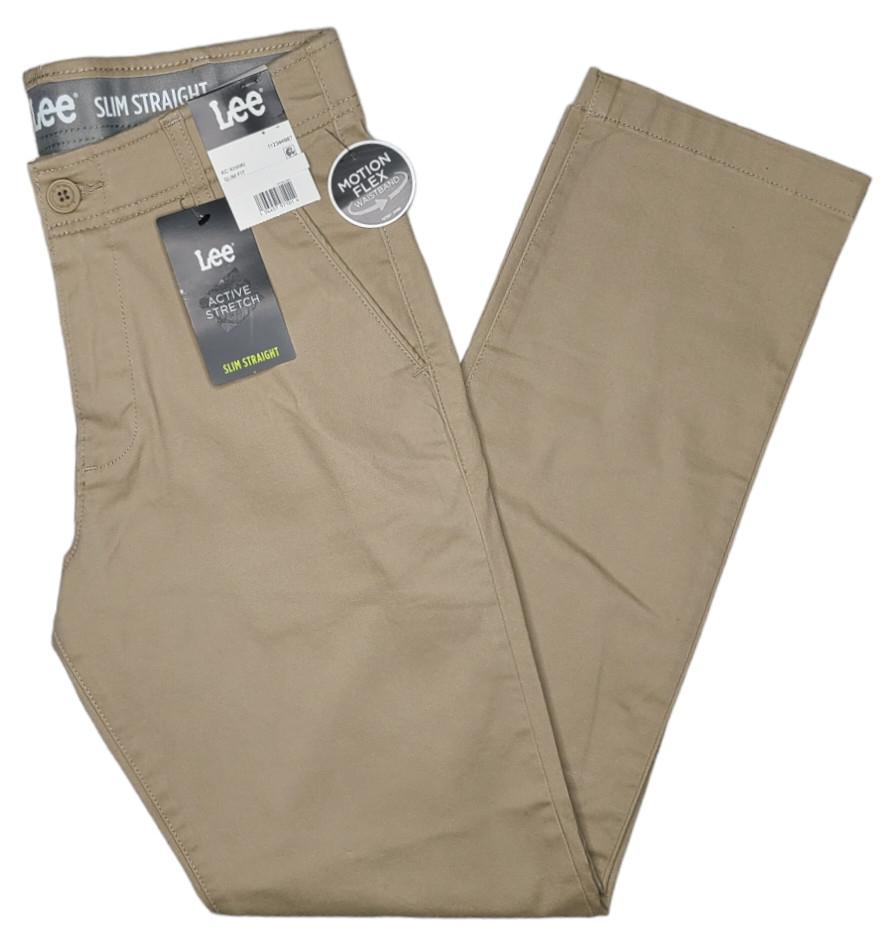 Lee #11598 NEW Men’s Active Stretch Motion Flex Waistband Slim Straight Pants