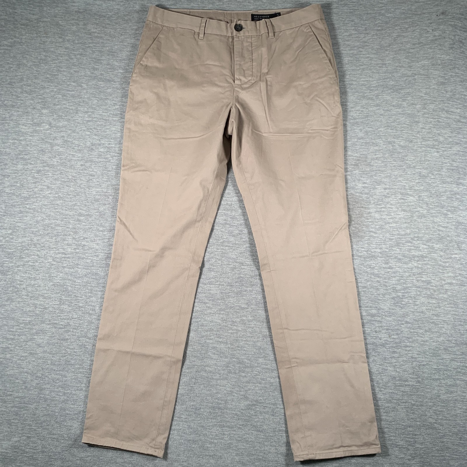 AllSaints Pants Mens 33×30 Beige Felix Chino Slim Fit Stretch Casual Tapered Leg