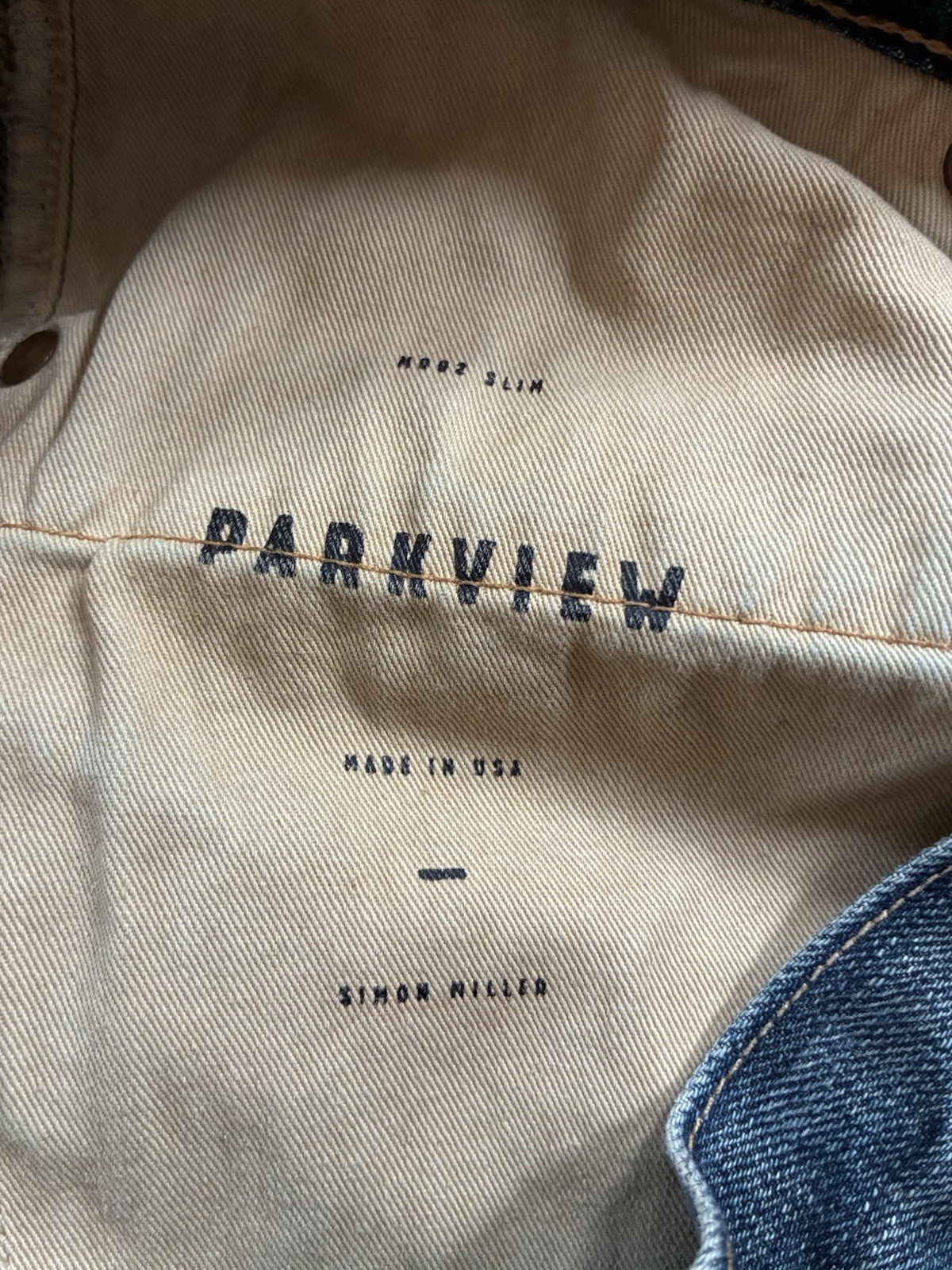 Simon Miller Jeans Mens 29×34 (30×32) Faded Whiskered Selvedge Parkview Slim USA