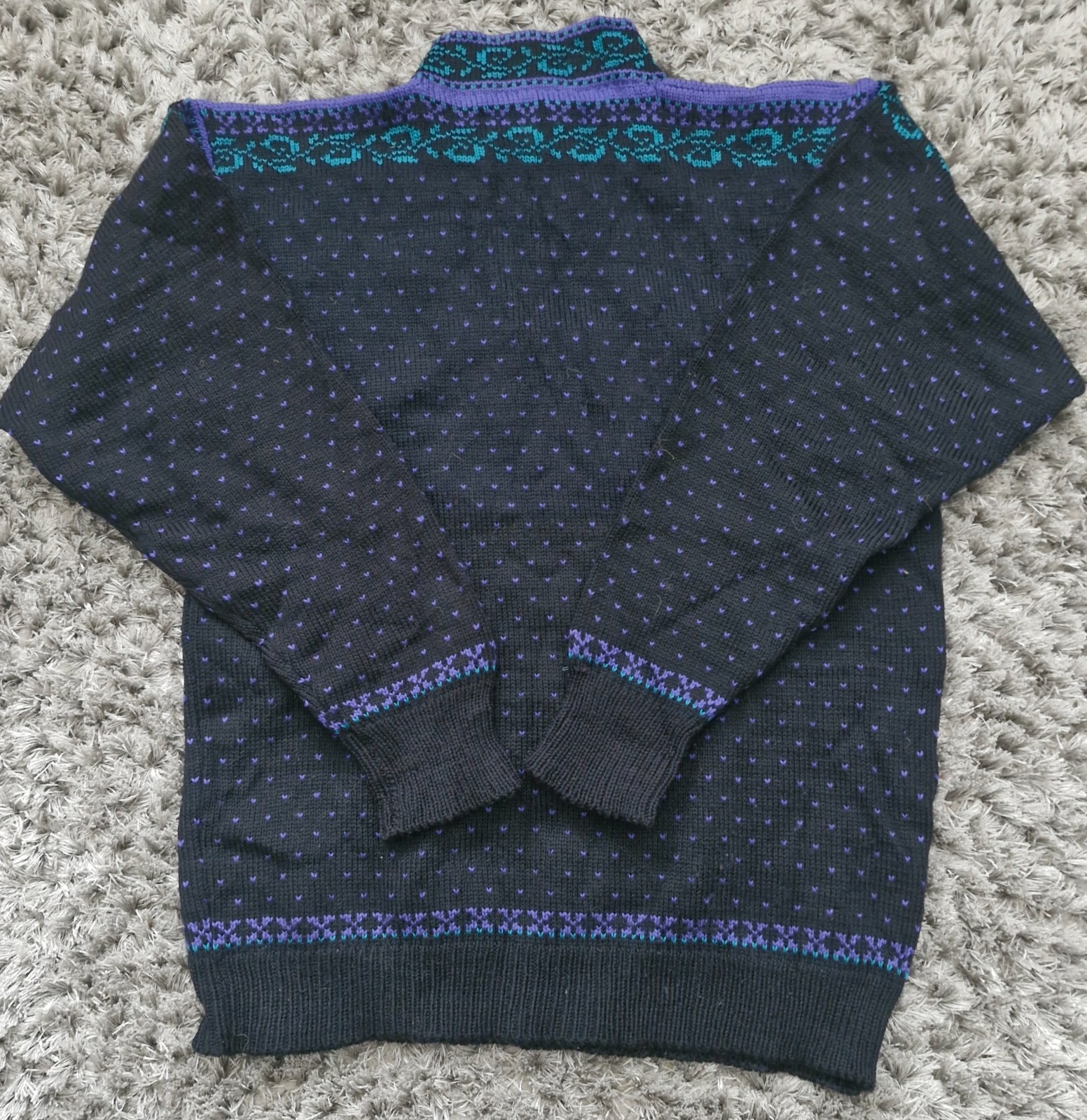 Stowe Woolens Jumper Sweater Women Large Handcrafted 100% Wool Vintage Pullover