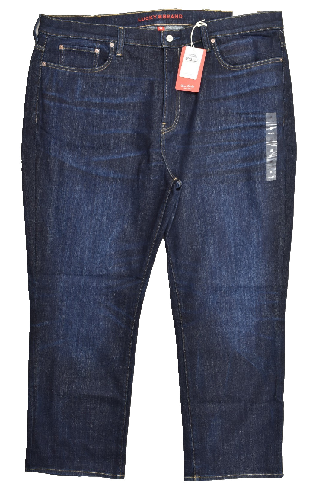 Lucky Brand Men’s 181 Relaxed Denim Jeans Cool Max Blue Cotton Stretch 46×32 NEW