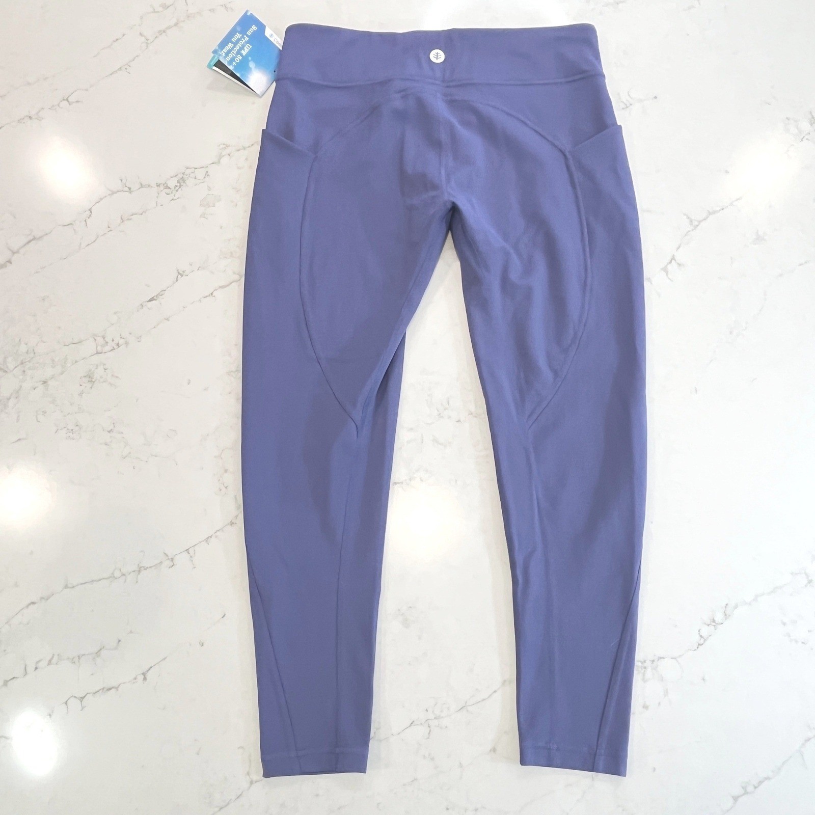 Coolibar Ananda Legging Womens XL Purple Nylon Elastane UPF 50+ Pockets 10846