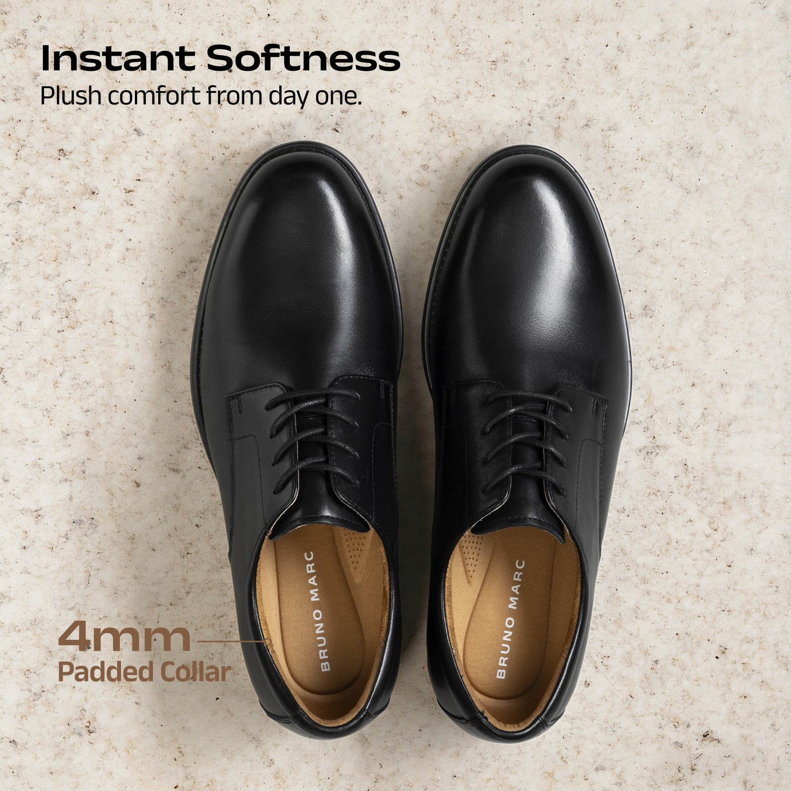 Men’s Soft Leather Oxfords Breathable Business Formal Lace-Up Shoes