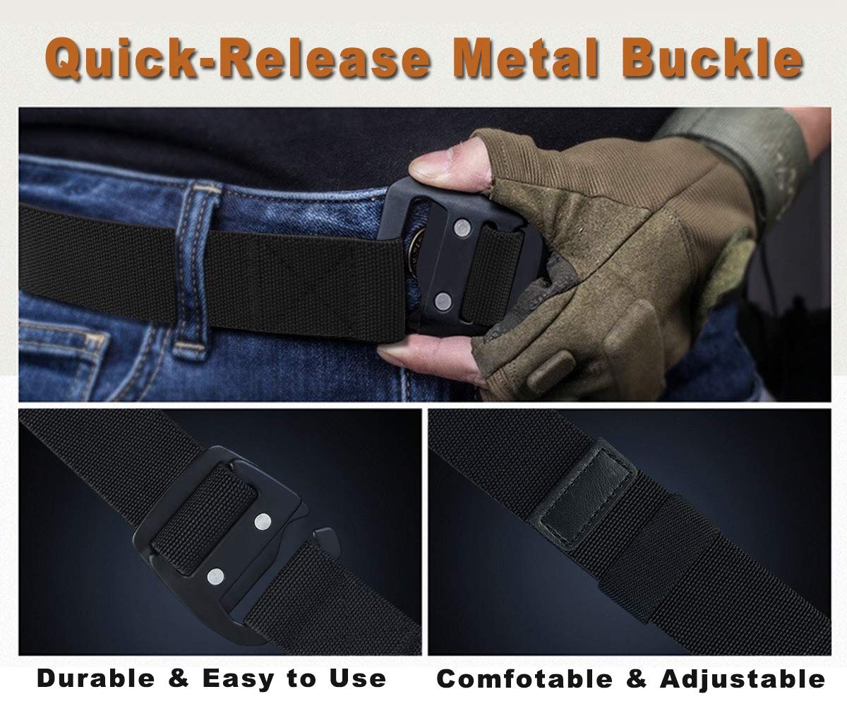 Mens Tactical Belt Military Elastic Stretch Duty Riggers Belt Metal Buckle