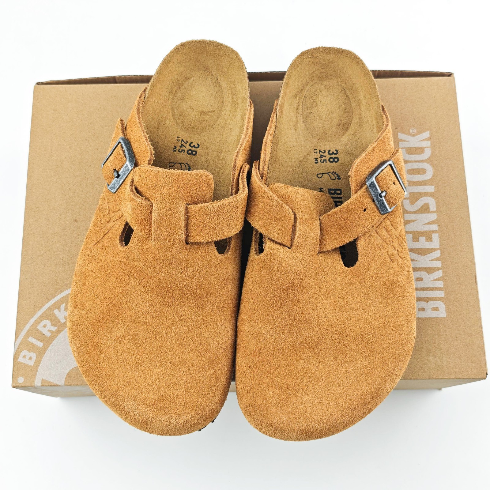 Birkenstock Boston X Stussy Suede Footbed Clog Caramel Women’s and Men’s Shoes