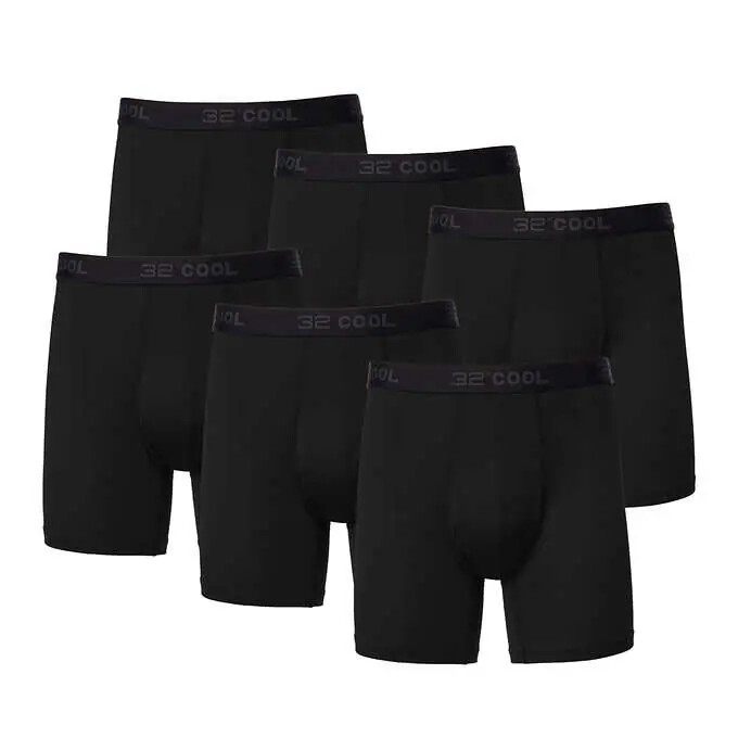32 Degrees Men’s Comfort Mesh Boxer Brief, 6-pack Nylon Mesh Quick Dry Comfort