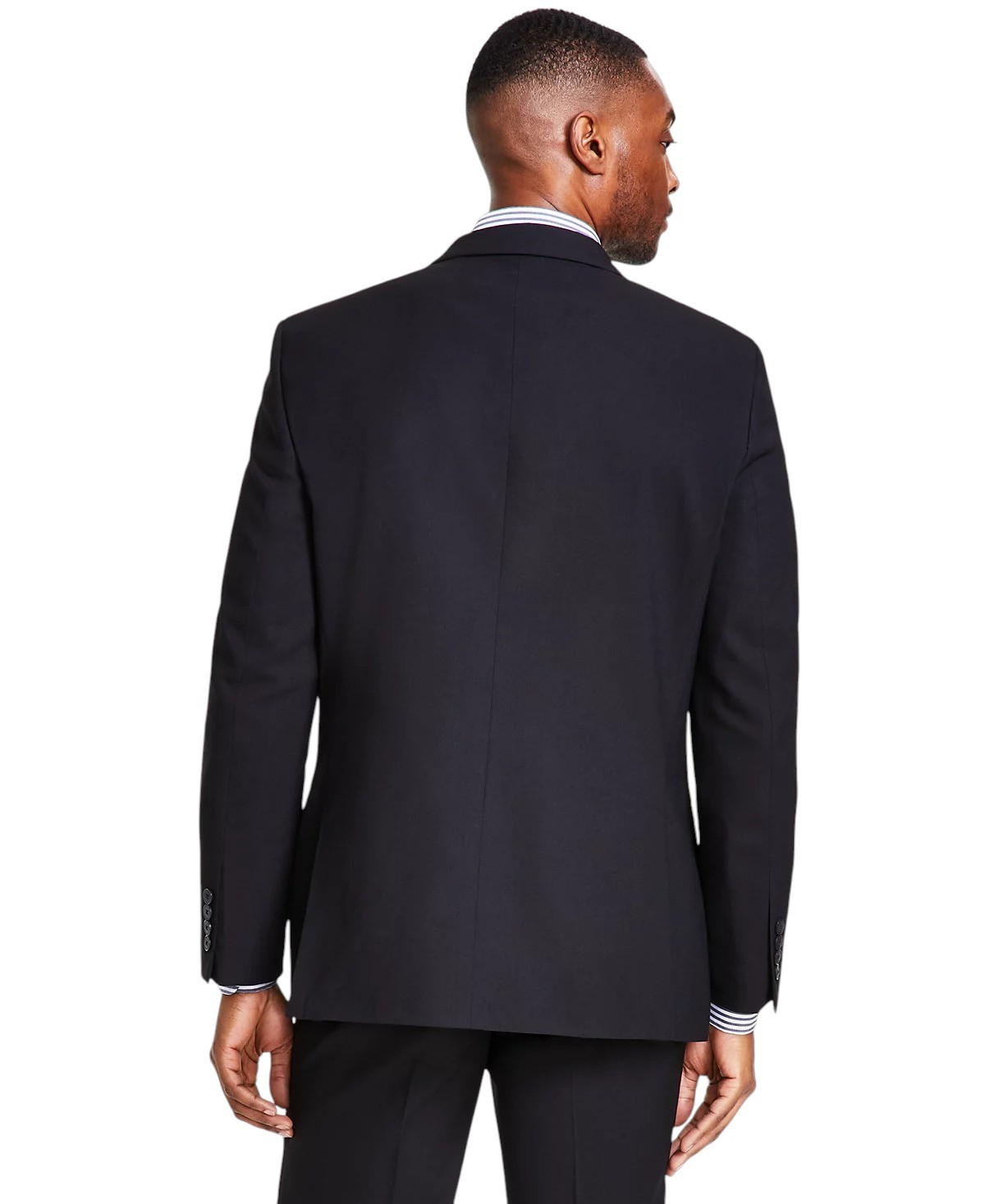 Nautica Mens Modern fit 2 Piece Suit 42 L / 36 Waist Black Solid Stretch