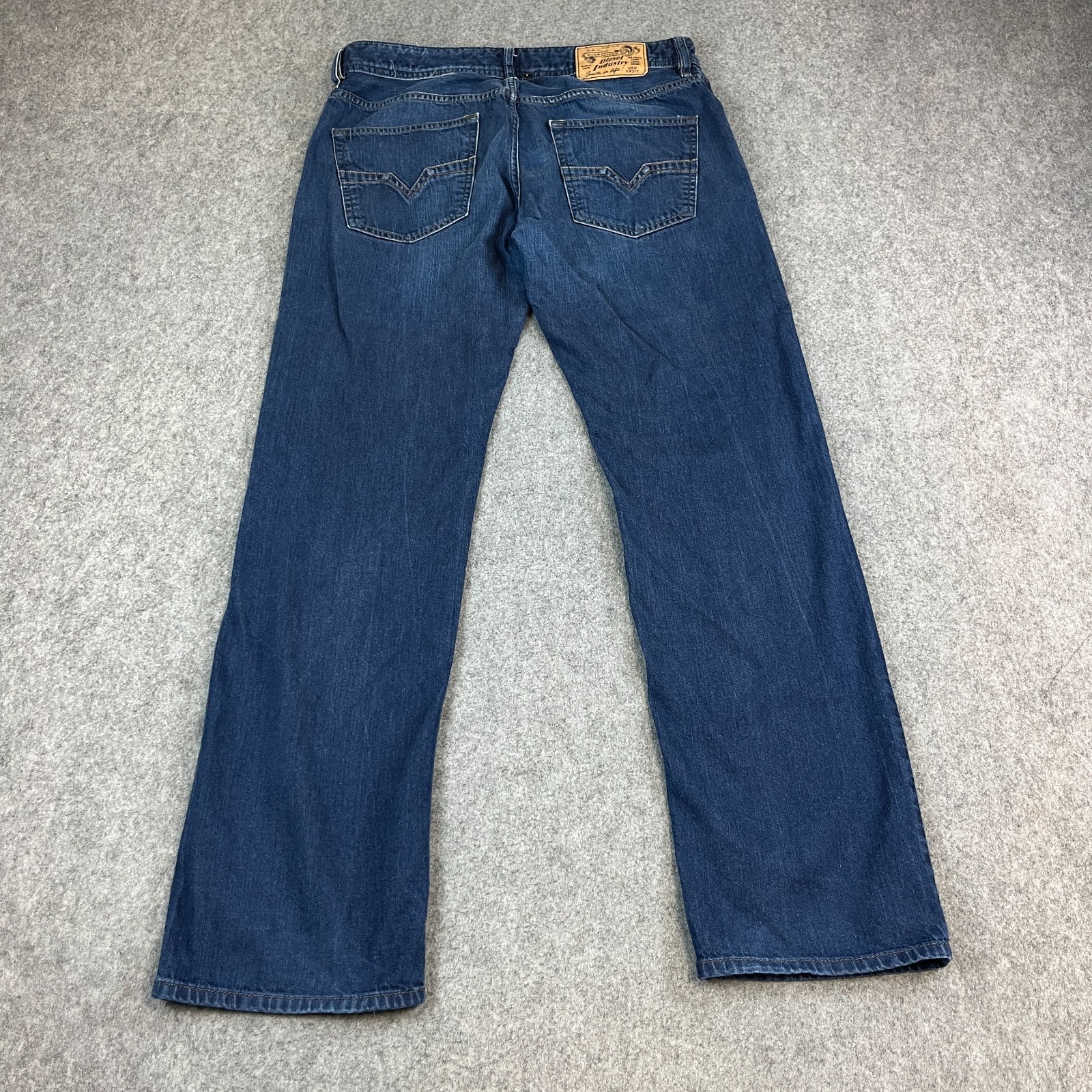 Diesel Larkee Mens Jeans Regular Straight 34 32 Dark Wash Blue 0818N
