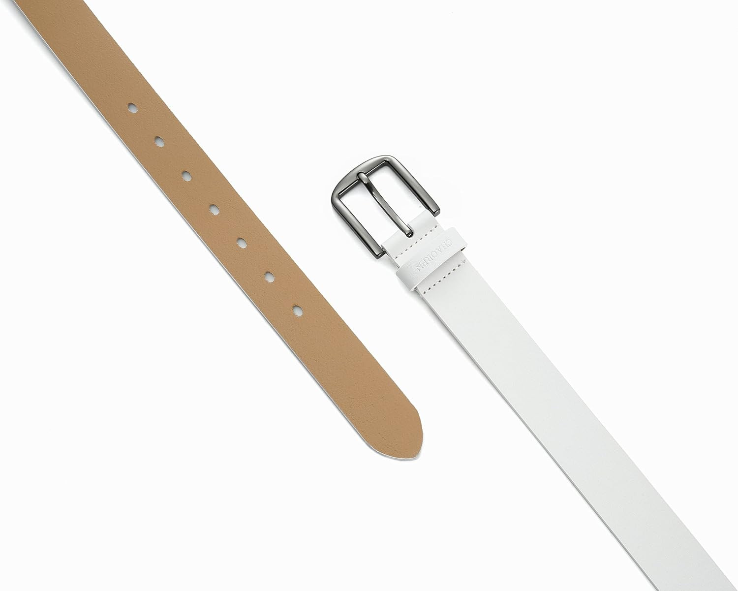 Mens Belts Leather – 35mm Genuine Leather Belt for Jeans – Men Gift 36 White
