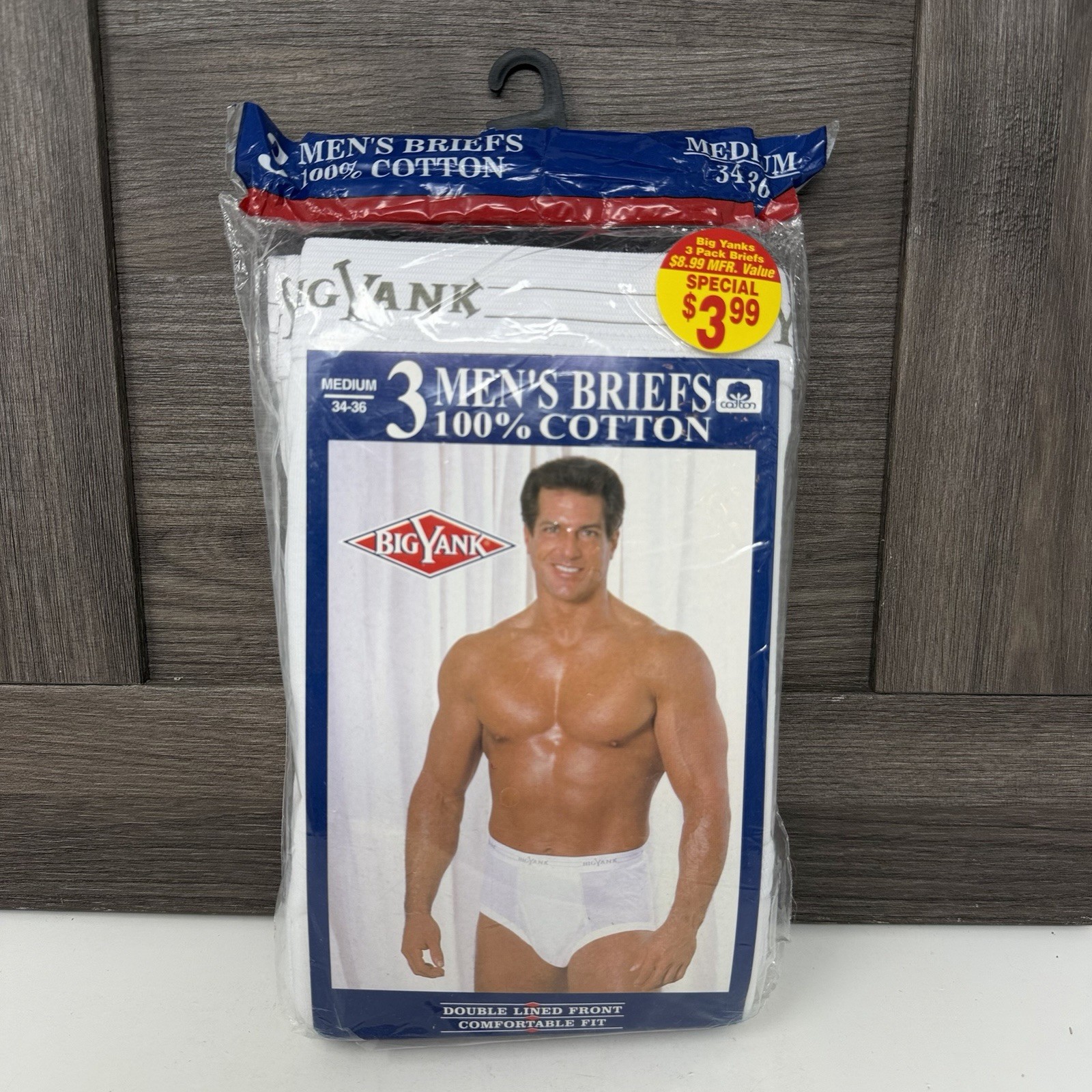 Vintage Big Yank Briefs Men Medium 34-36 White 100% Cotton 90s Tighty Whitey NOS