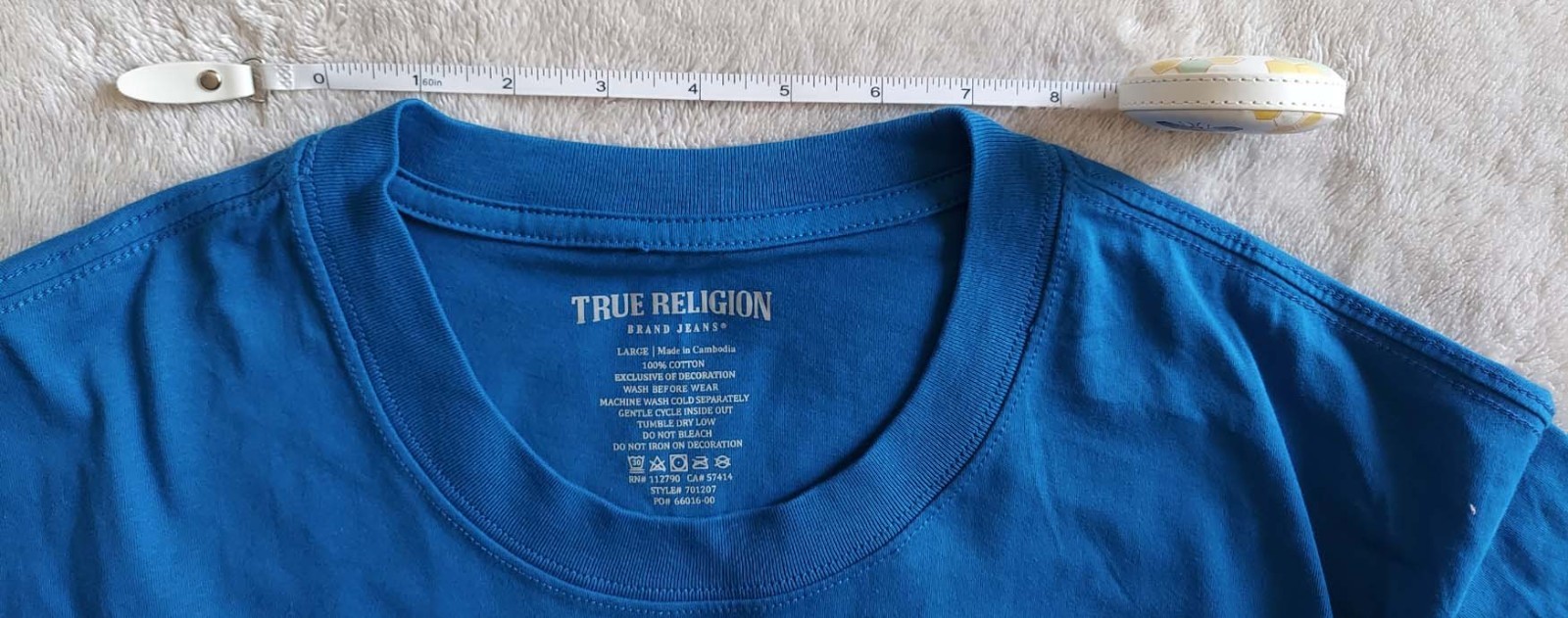True Religion World Tour Tee Blue Color Size L (NWT)