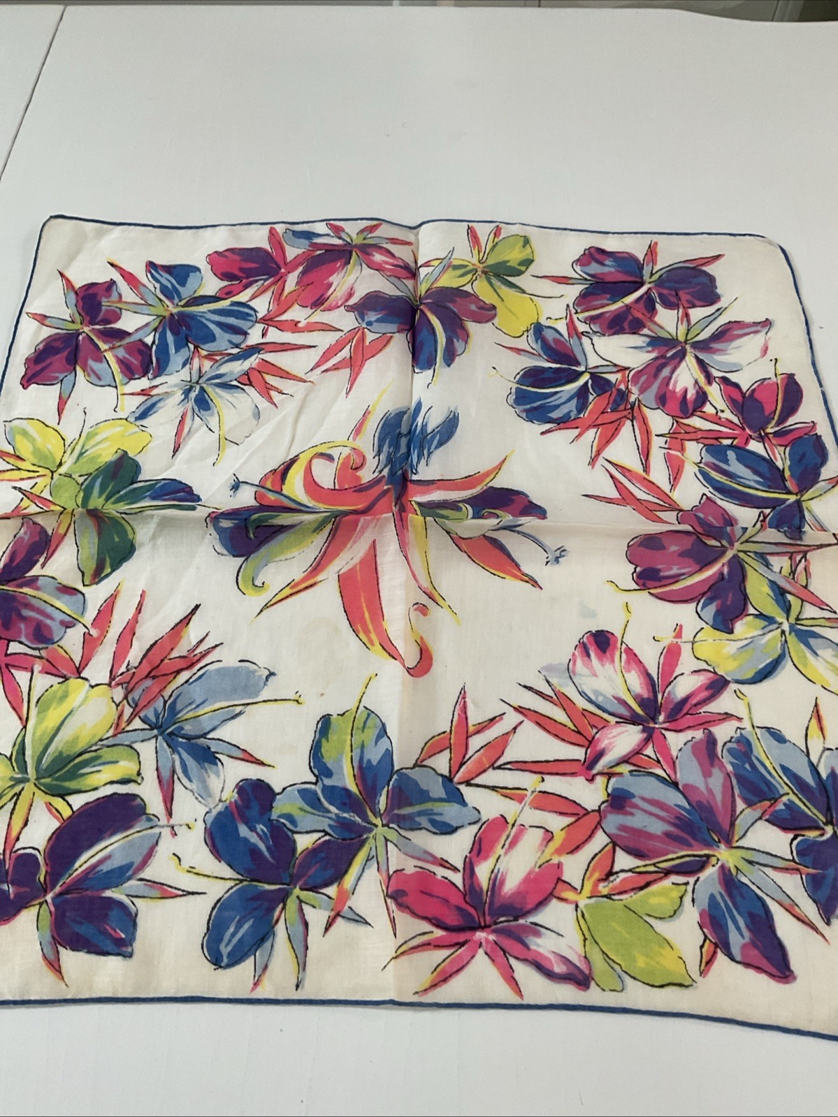 Vintage Ladies Hankies Lot Of 20 SHADES OF BLUE TONES FLORALS