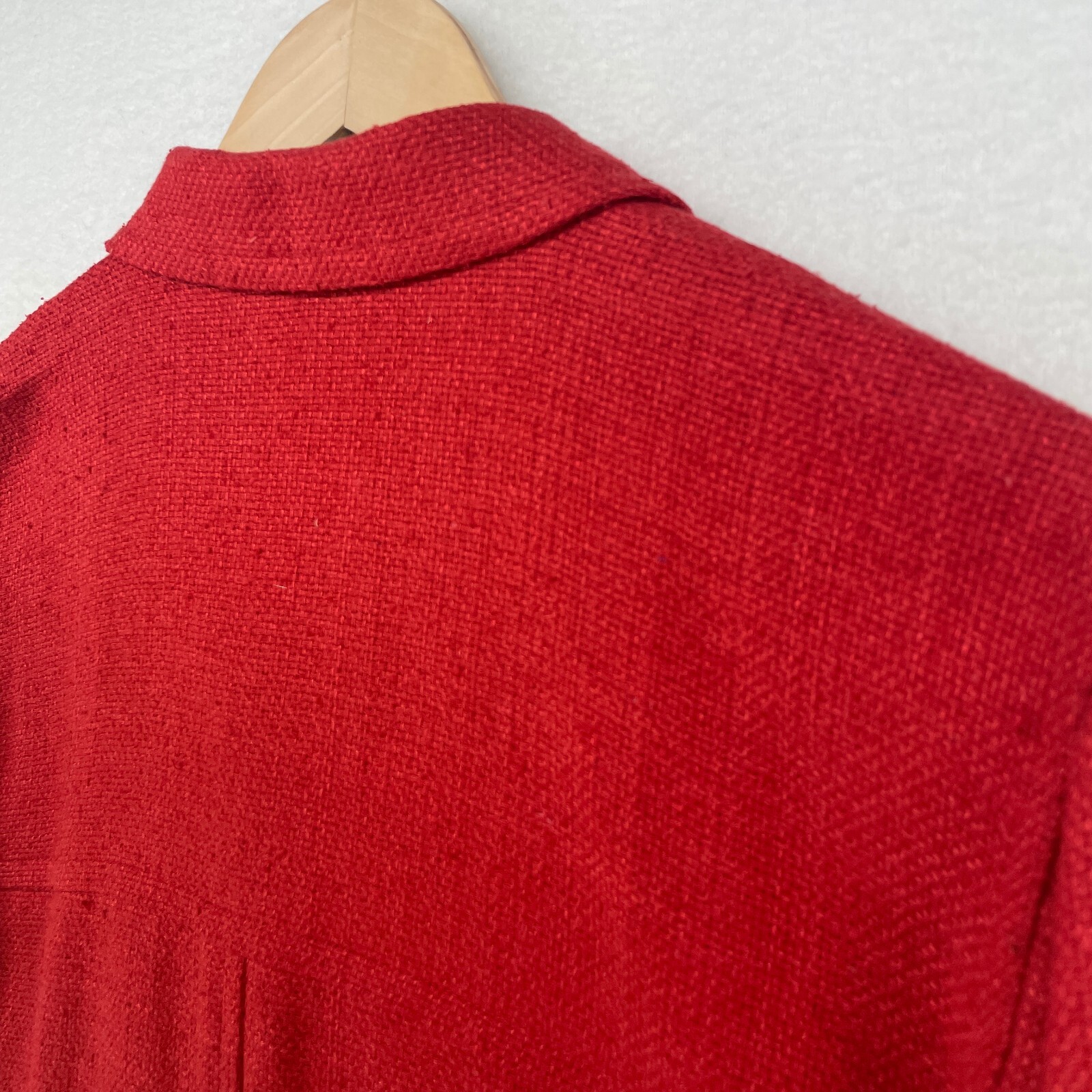 CHICOS DESIGN Cardigan 1 M Silk Textured Button Front Sweater 90s Red VTG
