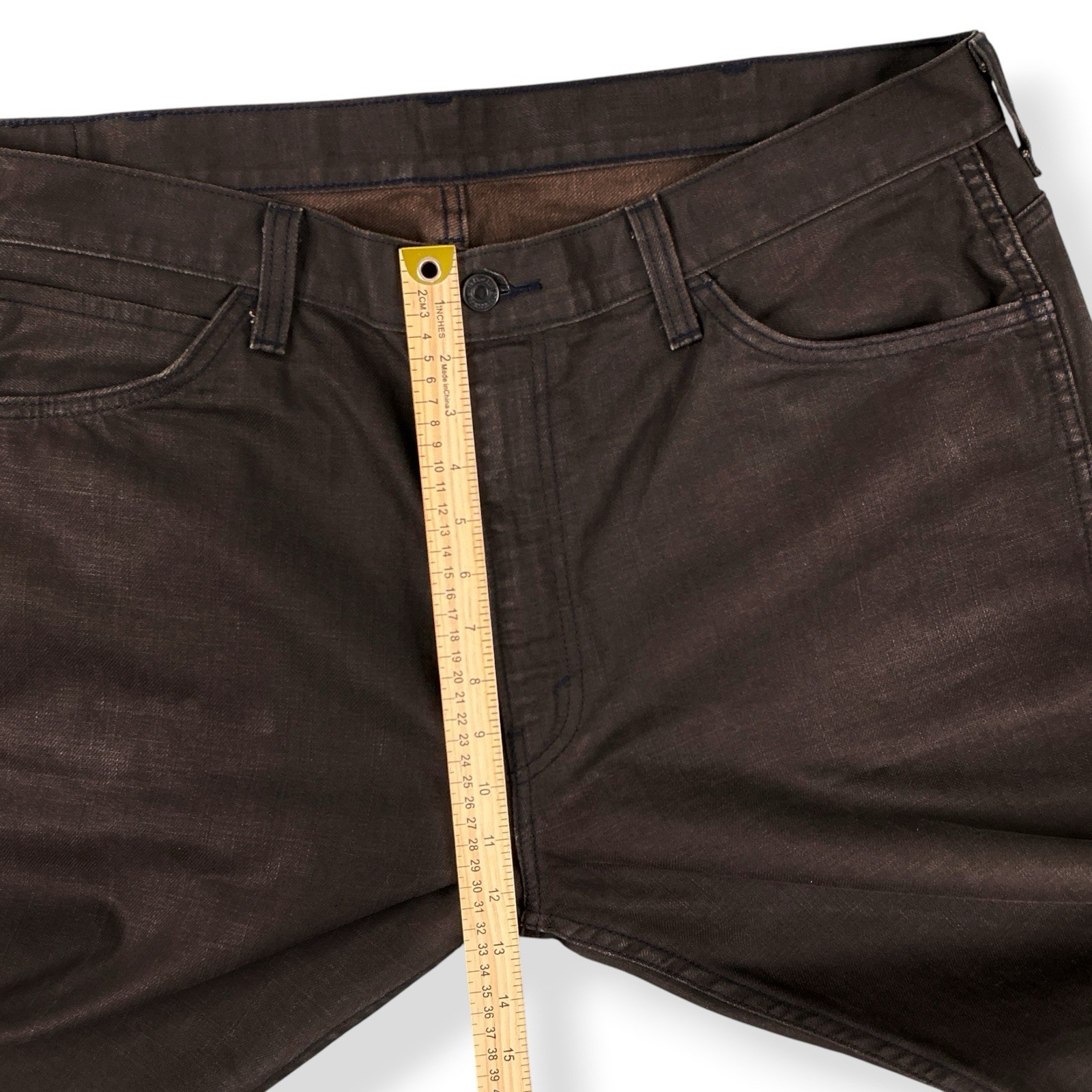 Levis Jeans Men 40×30 (ACTUAL 40×29) Dark Brown 569 Two Horses Coated