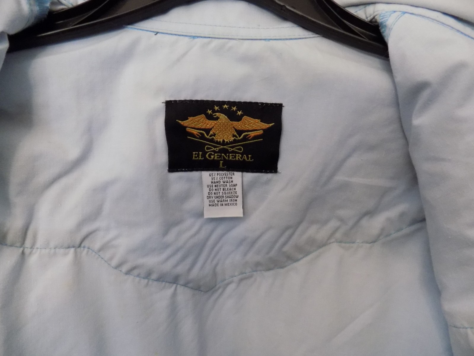 El General Size L Hand Wash Only Western Snap Button Western Shirt