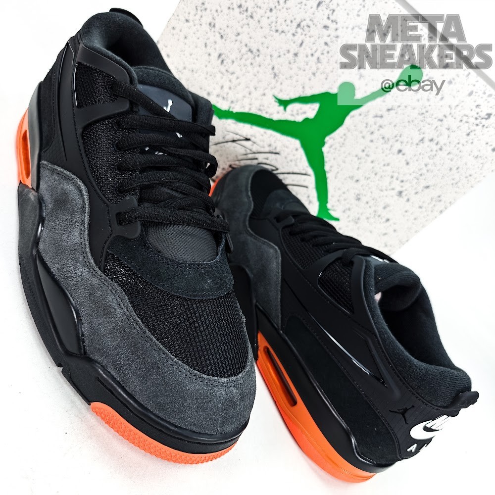 Air Jordan 4 RM US 12.5 Men’s Black Starfish Orange White Nike HF8126-001 NIB