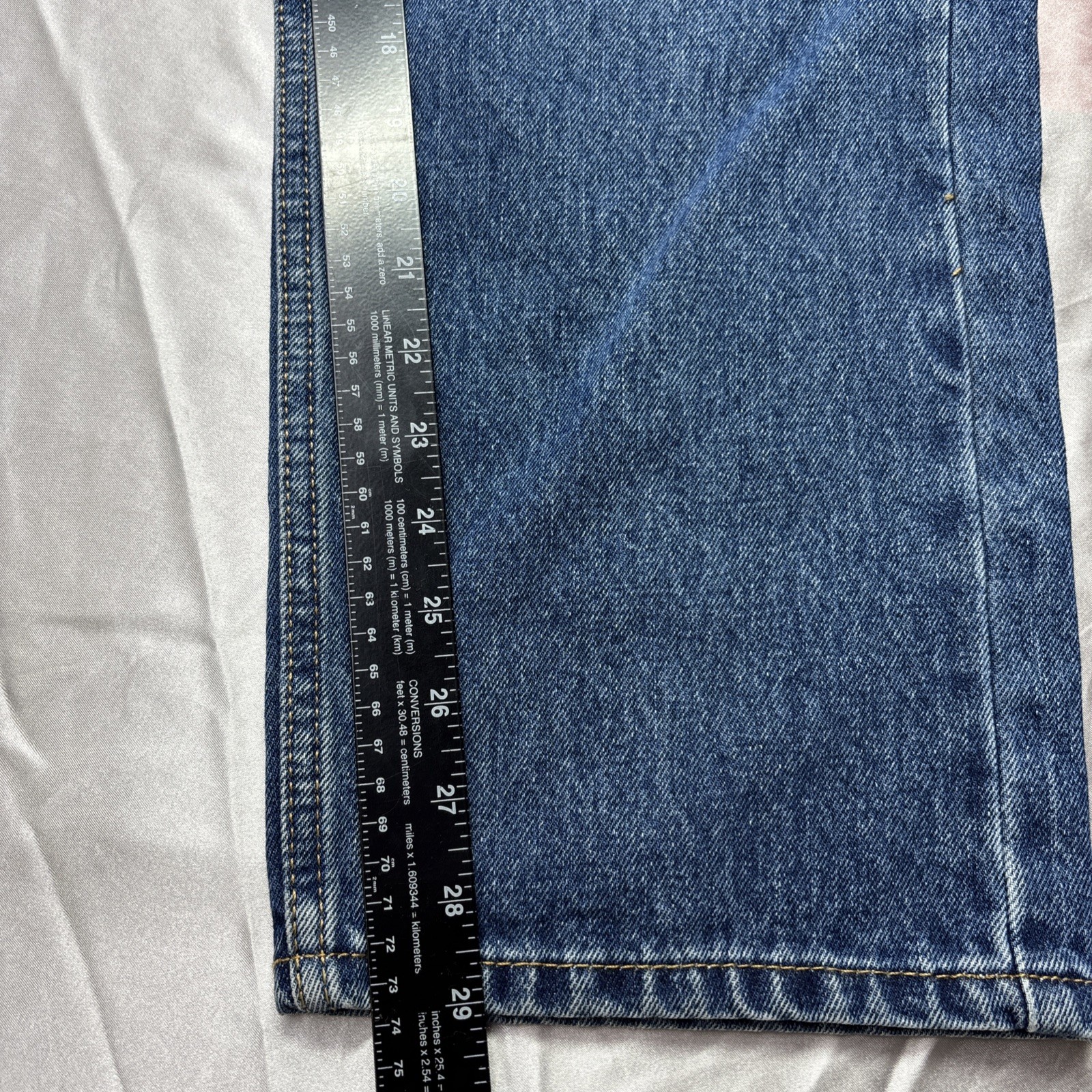 Levi’s 505 Regular Fit Men’s Blue Jeans Dark Wash Sz 38×29 Straight Leg