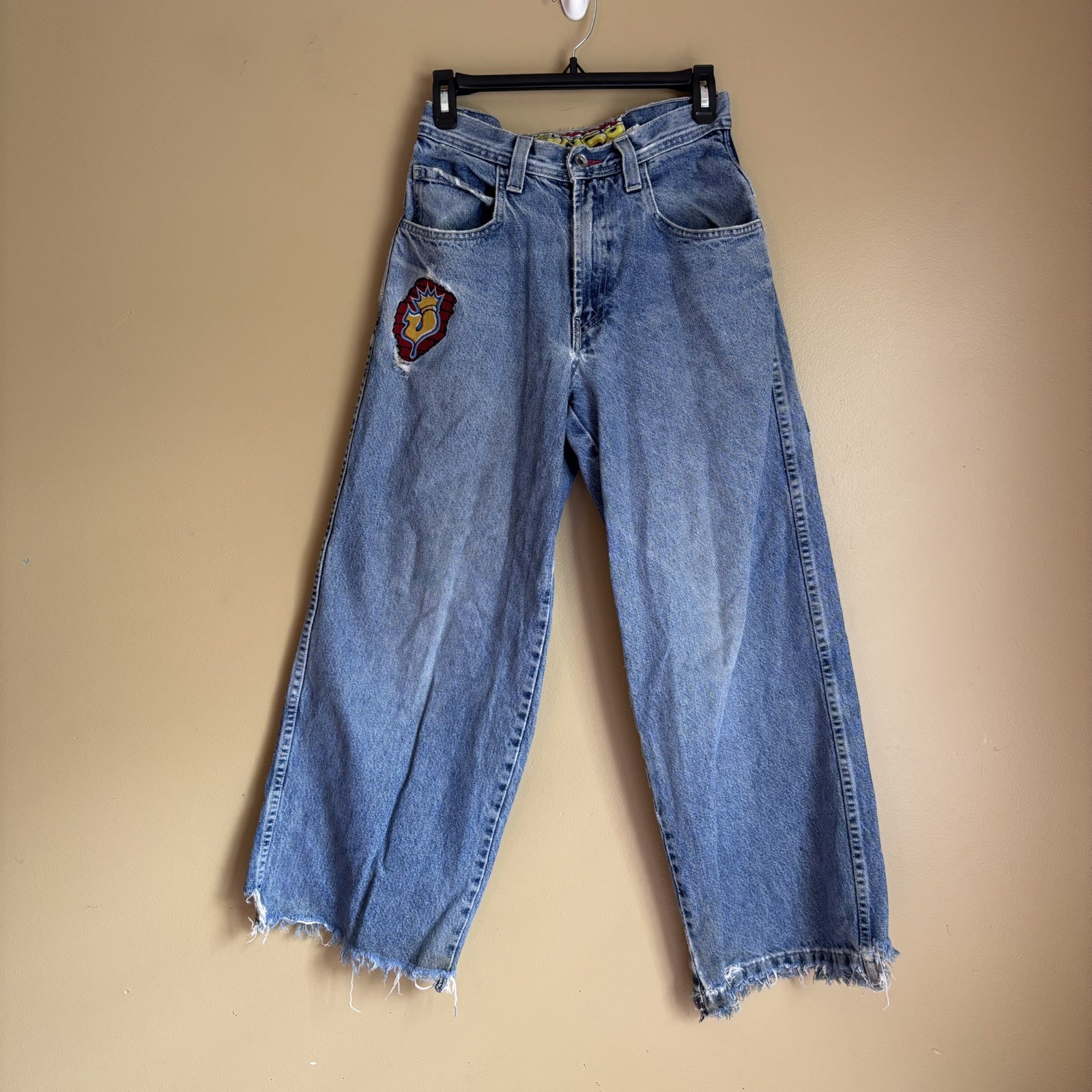 Vintage y2k JNCO Pipes Skater Jeans size 28 Wide Leg Distressed