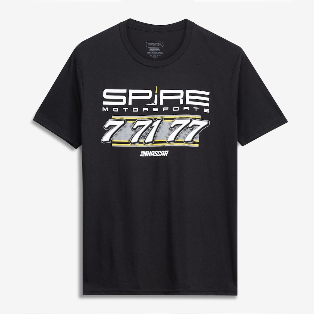 Spire Motorsports Logo T Shirt Black Tri Blend NASCAR Team Tee
