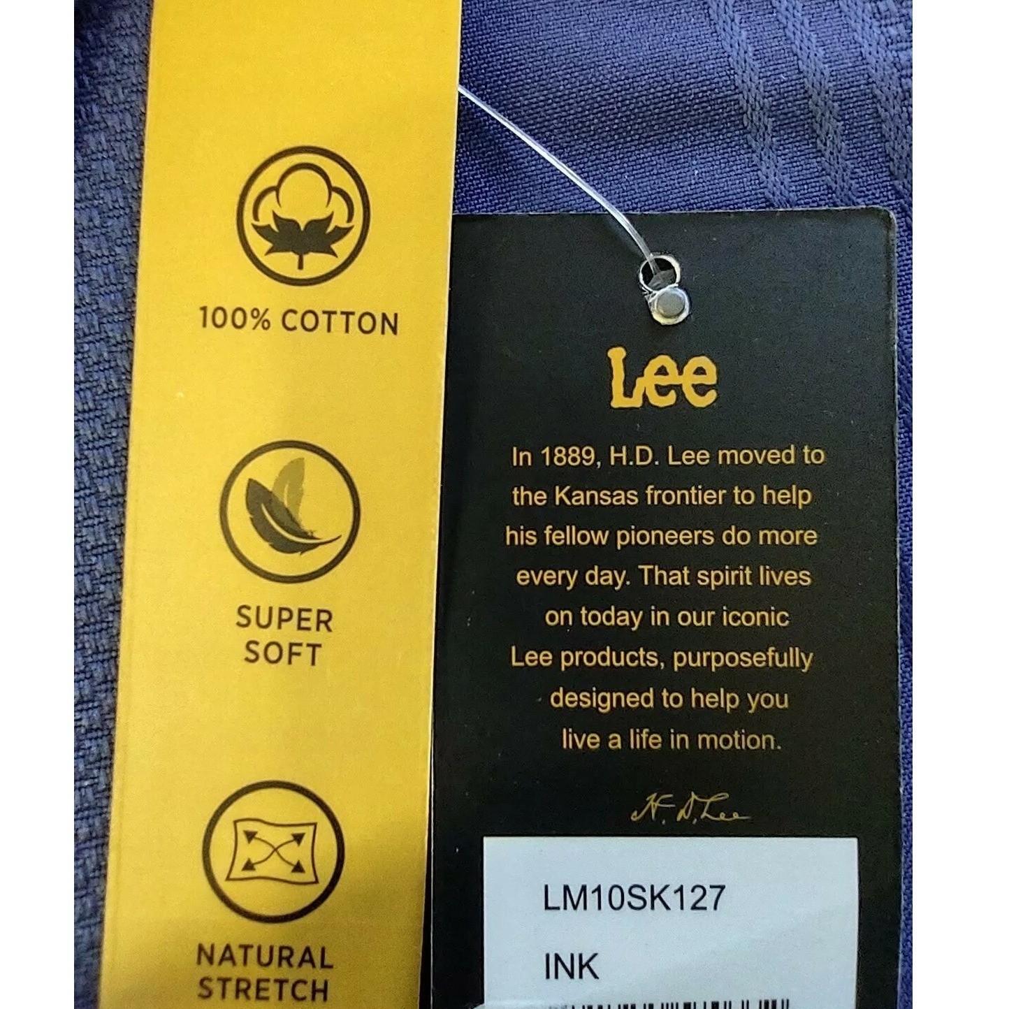 Lee T-Shirt Men’s Small Tropical Palm Leaf Print Ink Blue Regular Fit Tee Soft