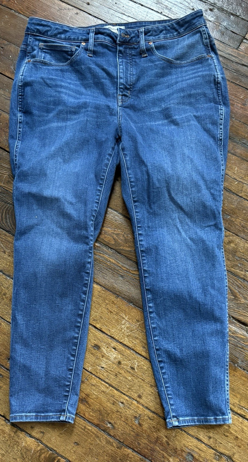 Madewell Women’s High-Rise Skinny Stretch Medium Wash Blue Denim Jeans