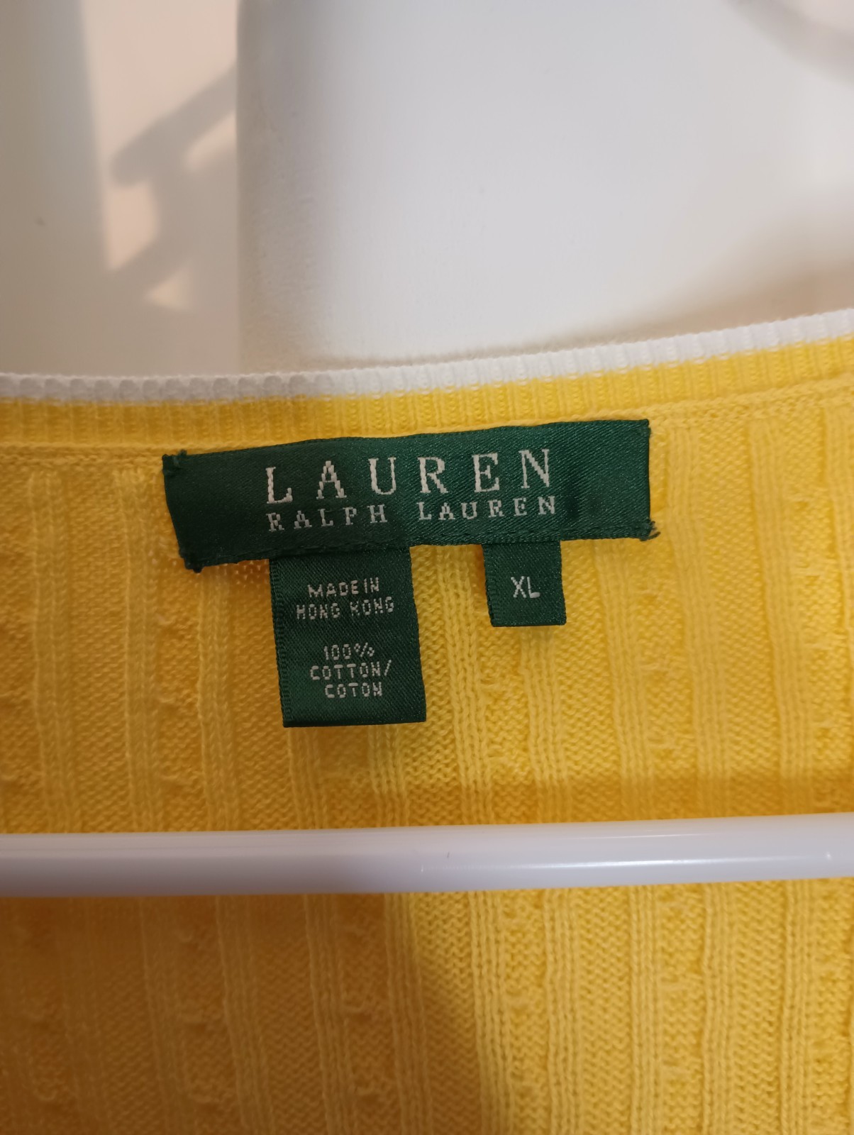 Ralph Lauren Womens Cable Knit Sweater XL Butter Yellow Tennis Prep Old Money